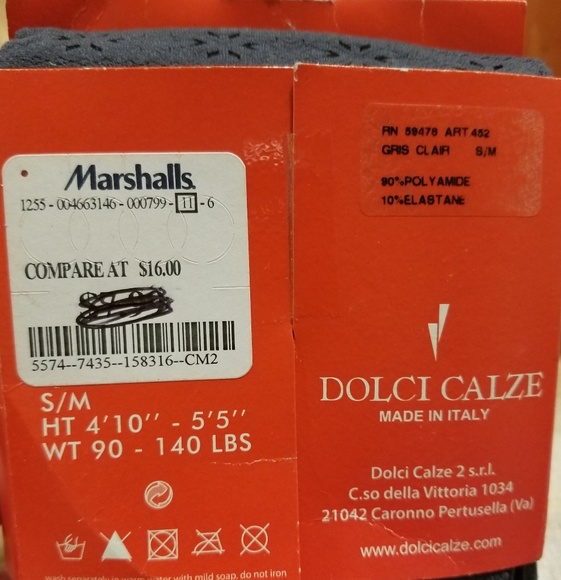 Dolci Calze s/m gray eyelet tights - Picture 3 of 5